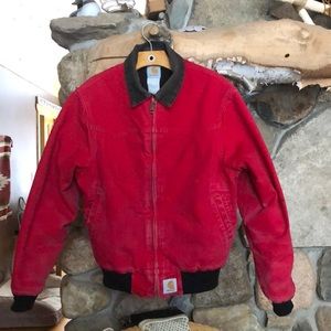 Cathartic mens medium dark red vintage lined coat.